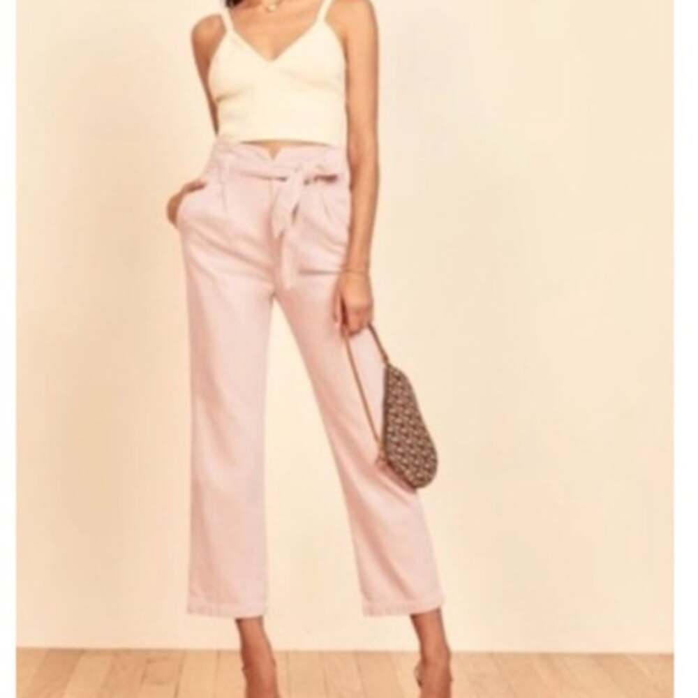 Reformation Evie Pants Dusty Rose Tie Waist High Rise Size: 26 NWT